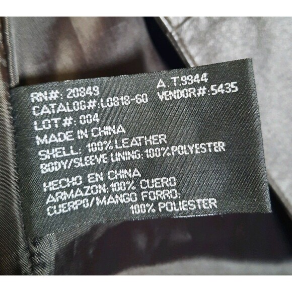 Lew Magram Brown Genuine Leather Mid Length Lined Open Front Jacket Blazer 18 - Picture 4 of 6